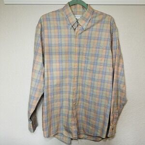 Cutter & Buck Men's L Button Down Shirt 100% Cotton Plaid Check Casual / Dress